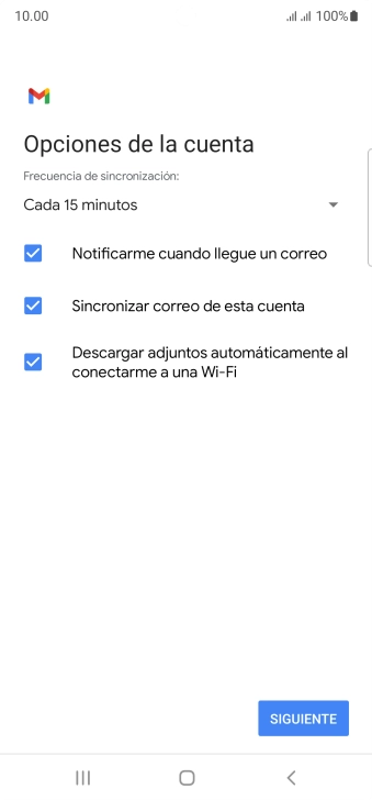 Si aparece en la pantalla esta imagen, tu cuenta de correo electrónico ha sido reconocida y configurada automáticamente. Sigue las indicaciones de la pantalla para introducir más información y terminar la configuración. Si aparece en la pantalla esta imagen, tu cuenta de correo electrónico ha sido reconocida y configurada automáticamente. Sigue las indicaciones de la pantalla para introducir más información y terminar la configuración.