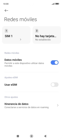 Pulsa el nombre de la tarjeta SIM.