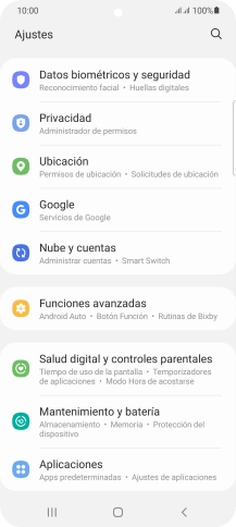 Pulsa Mantenimiento y batería.