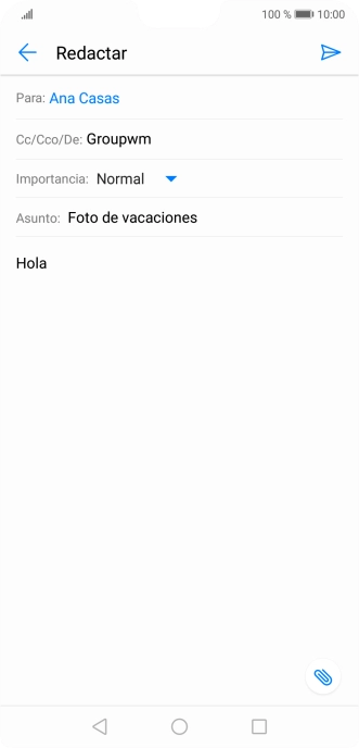 Pulsa el icono de anexos. Pulsa el icono de anexos.