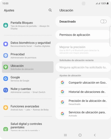 Pulsa el indicador para activar o desactivar la función.