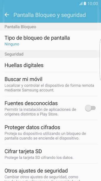 Pulsa Tipo de bloqueo de pantalla.