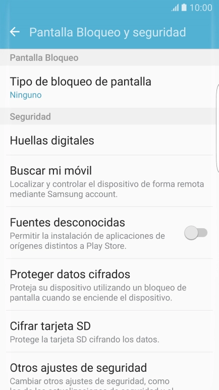 Pulsa Tipo de bloqueo de pantalla.