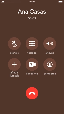 Pulsa el icono de finalizar llamadas para colgar.
