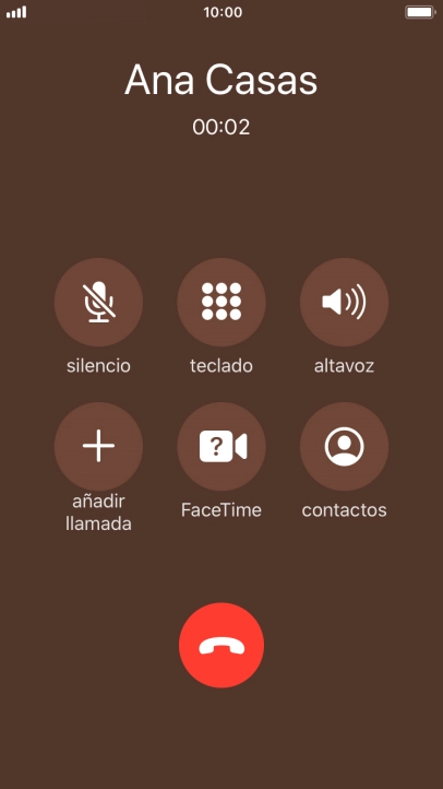 Pulsa el icono de finalizar llamadas para colgar.