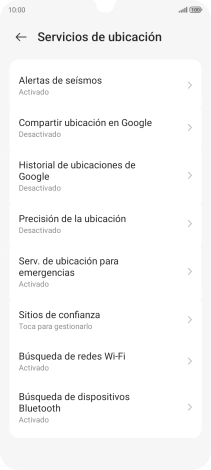 Pulsa Precisión de la ubicación.