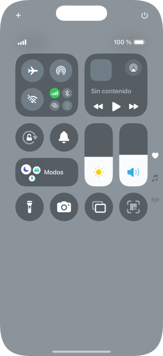 Pulsa el icono de modo de avión para activar o desactivar la función.