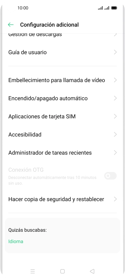 Pulsa Hacer copia de seguridad y restablecer.