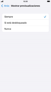 Para seleccionar la vista previa de las notificaciones en la pantalla de bloqueo, pulsa Siempre.