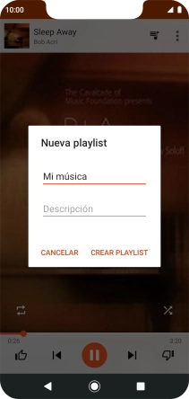 Introduce el nombre deseado de la lista de reproducción y pulsa CREAR PLAYLIST.