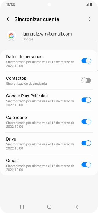 Pulsa el indicador junto a 