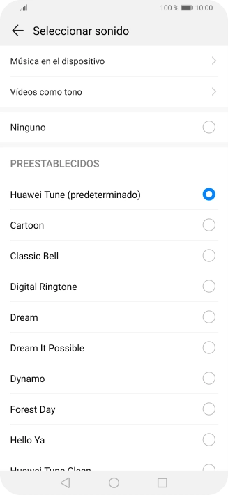 Pulsa Música en el dispositivo.