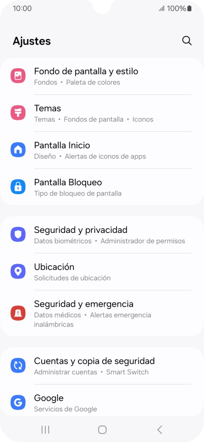 Pulsa Cuentas y copia de seguridad.