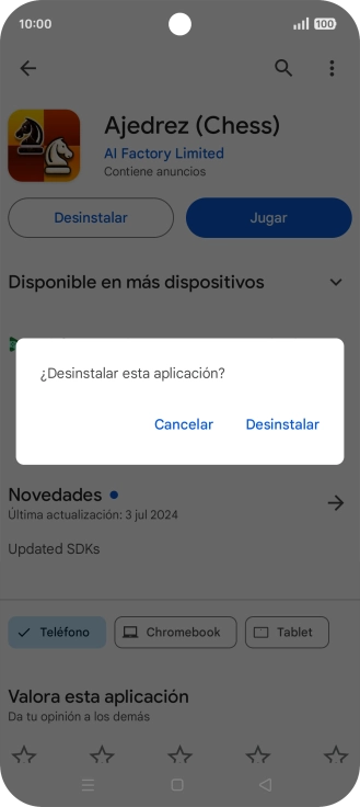 Pulsa Desinstalar.