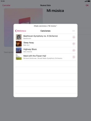 Desplázate a la categoría deseada y pulsa el archivo de música deseado.