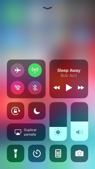 Pulsa el icono de modo de avión para activar o desactivar la función.