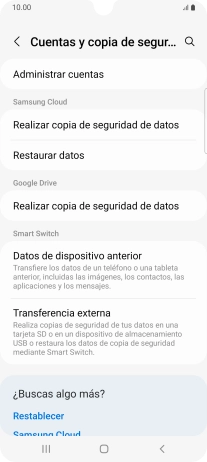 Pulsa Administrar cuentas.