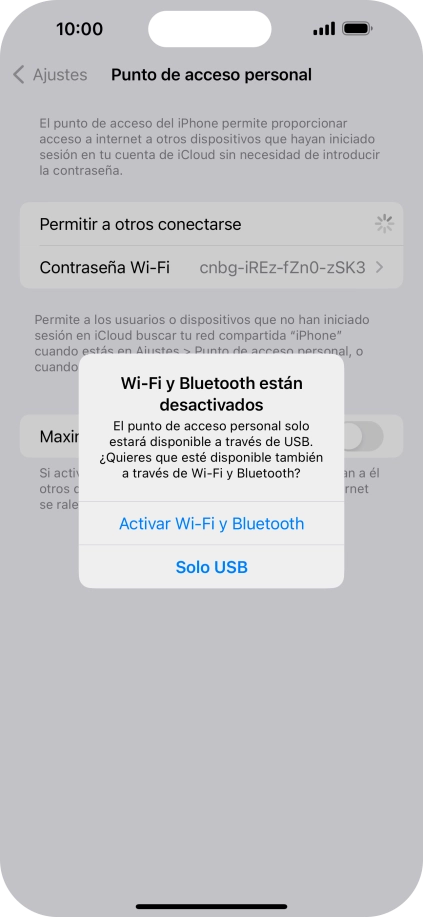 Si el wifi está desactivado, pulsa Activar Wi-Fi y Bluetooth.