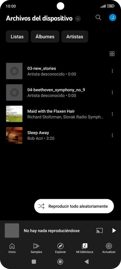 Pulsa el archivo de música deseado.