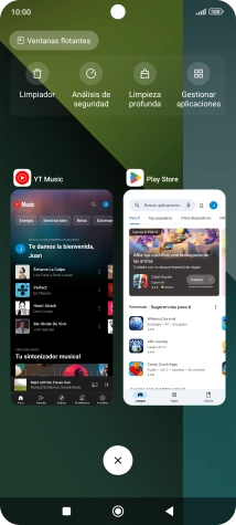 Para cerrar una sola aplicación en ejecución, desliza el dedo hacia la derecha sobre la aplicación deseada.