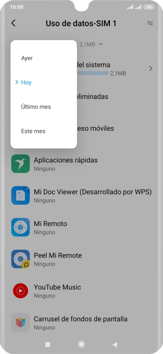 Pulsa el ajuste deseado.
