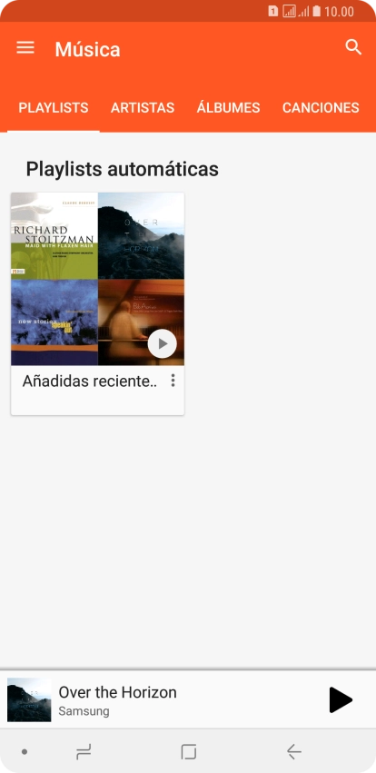 Pulsa una categoría y desplázate al archivo de música deseado.