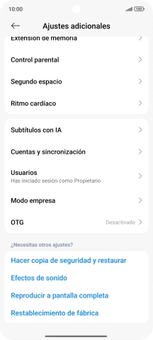 Pulsa Cuentas y sincronización.