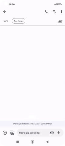 Pulsa en el campo de escritura  y escribe el texto del mensaje corto.