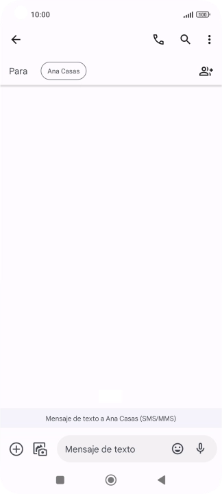 Pulsa en el campo de escritura  y escribe el texto del mensaje corto.