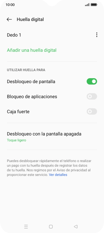 Pulsa  el indicador junto a los ajustes deseados para activarlos o desactivarlos.