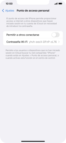 Pulsa Contraseña Wi-Fi e introduce una contraseña.
