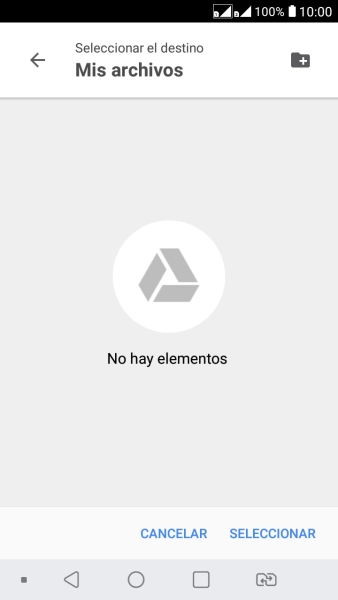 Si deseas crear una nueva carpeta, pulsa el icono de nueva carpeta y sigue las indicaciones de la pantalla para crearla.