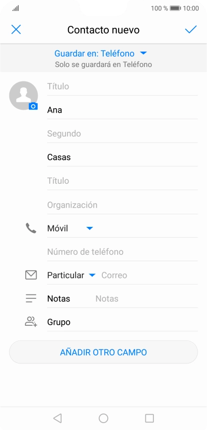 Pulsa Número de teléfono e introduce el número de teléfono deseado.