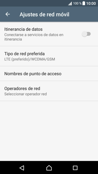 Pulsa Tipo de red preferida.