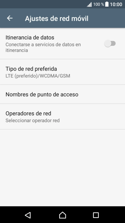 Pulsa Tipo de red preferida.