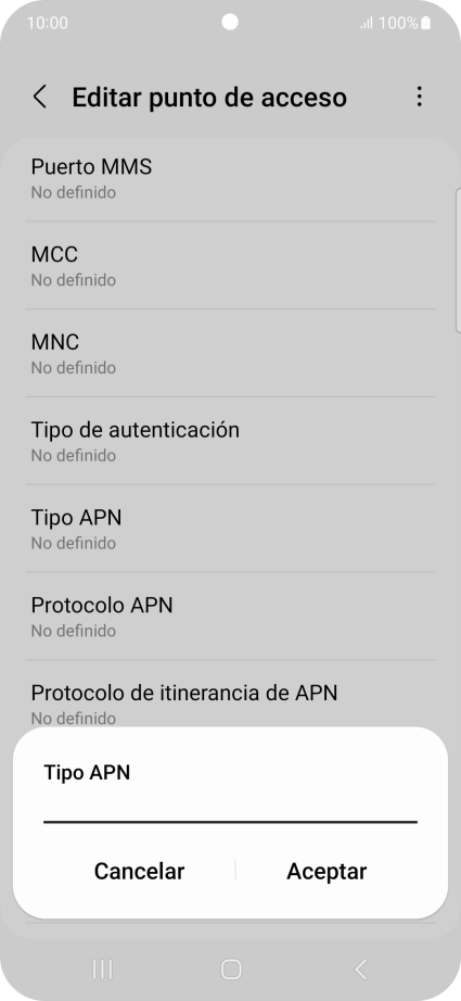 Introduce default y pulsa Aceptar.