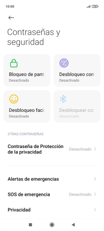 Pulsa Desbloqueo con huella dactilar.
