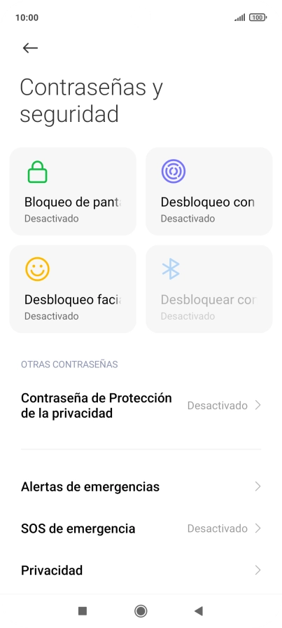Pulsa Desbloqueo con huella dactilar.