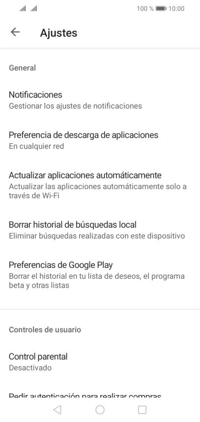 Pulsa Actualizar aplicaciones automáticamente..