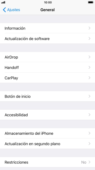 Pulsa Actualización de software. Si hay una versión de software nueva disponible, aparecerá ahora en la pantalla. Sigue las indicaciones de la pantalla para actualizar el software del teléfono.