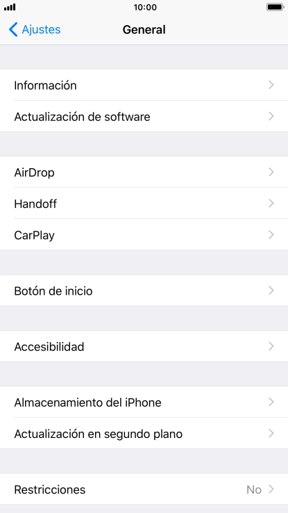 Pulsa Actualización de software. Si hay una versión de software nueva disponible, aparecerá ahora en la pantalla. Sigue las indicaciones de la pantalla para actualizar el software del teléfono.