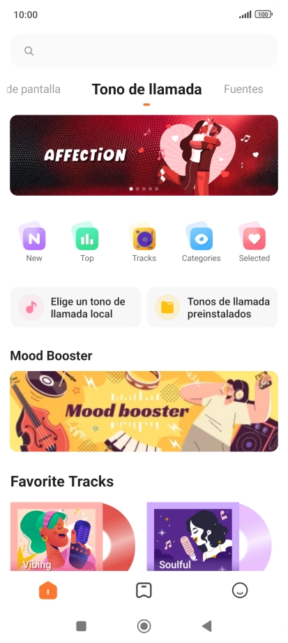 Si deseas seleccionar un timbre de llamada que no sea un timbre de llamada predeterminado, pulsa Elige un tono de ll.. y sigue las indicaciones de la pantalla para seleccionar la melodía deseada. Si deseas seleccionar un timbre de llamada que no sea un timbre de llamada predeterminado, pulsa Elige un tono de ll.. y sigue las indicaciones de la pantalla para seleccionar la melodía deseada.