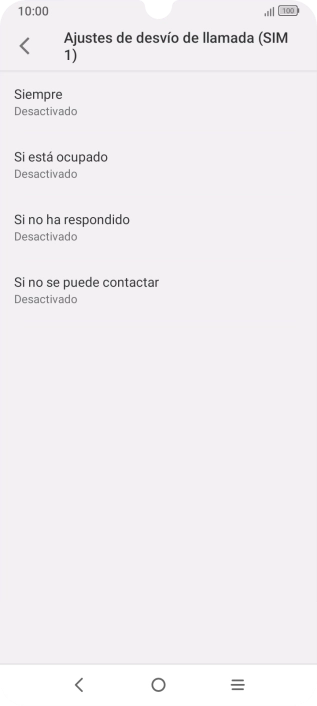 Pulsa el tipo de desvío deseado.