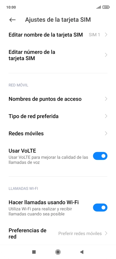 Pulsa Tipo de red preferida.