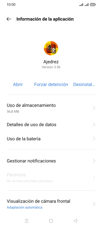 Pulsa Uso de almacenamiento.