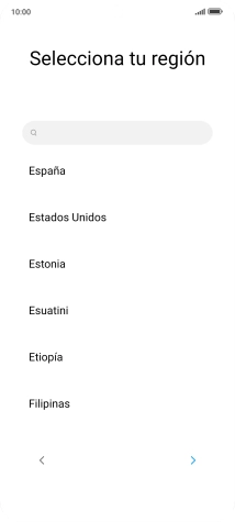 Pulsa el país o el área deseados.