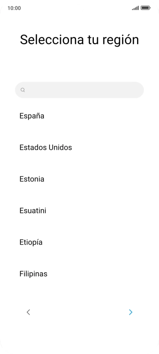 Pulsa el país o el área deseados.