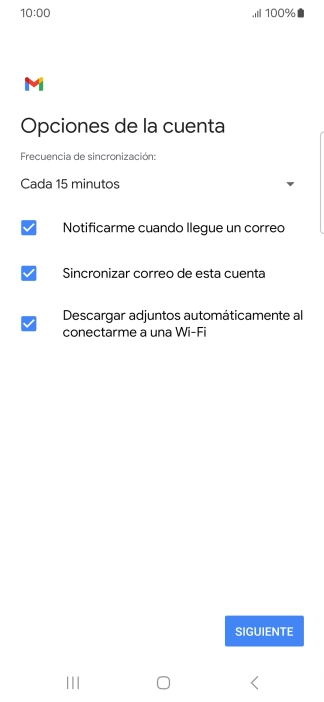 Si aparece en la pantalla esta imagen, tu cuenta de correo electrónico ha sido reconocida y configurada automáticamente. Sigue las indicaciones de la pantalla para introducir más información y terminar la configuración.