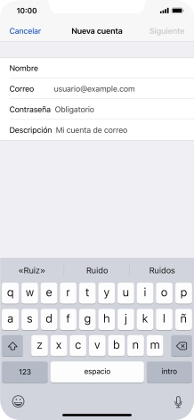 Pulsa Correo e introduce tu dirección de correo electrónico.