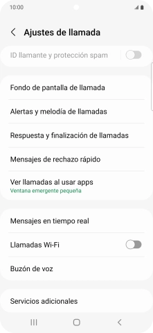 Pulsa Servicios adicionales.